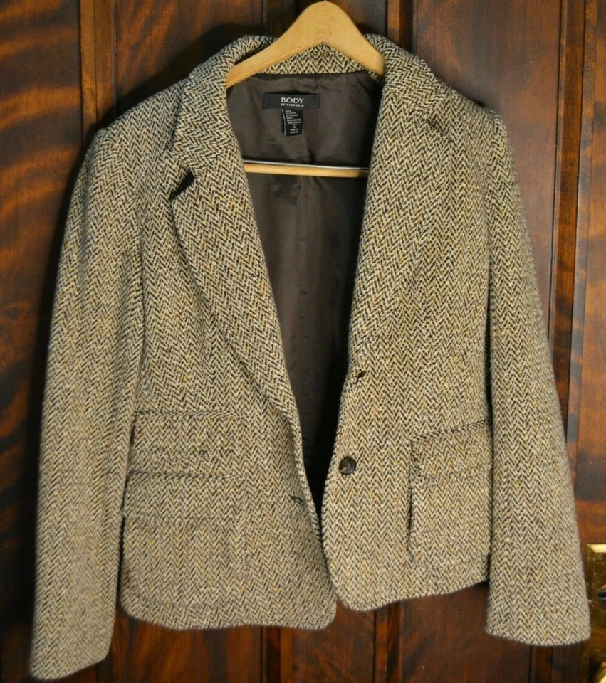 Chaqueta Blazer Body By Victoria Beige Talla 8 Mezcla de Lana Elegante Informal Negocios Foto 4 de 4