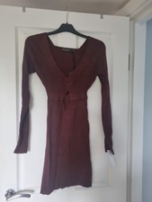 Brave Soul Chocolate Rib Knit Mini Dress