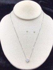 10K/14K White Gold Diamonds Heart Pendant Necklace 20" JJ224 FREE SHIP