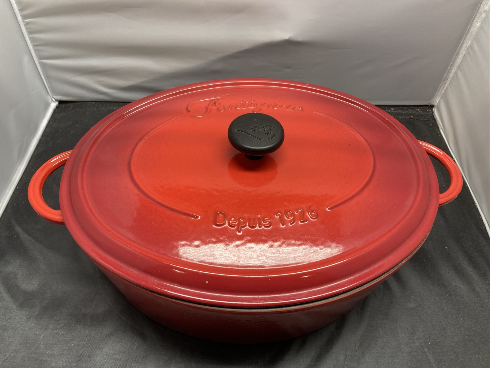 Fontignac Red Enamel Cast Iron Oval Roaster Dutch Oven 8 Quart 7.6L 35