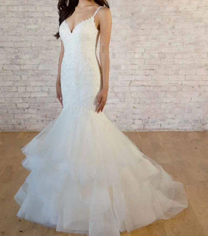 Vestido de novia Stella York 7589 brillante ajustado y acampanado talla 14 (MUESTRA) Foto 3 de 4