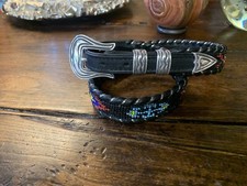 Chacon James Reid style Sterling Silver Belt Buckle Set Nu Belt 27-29-1.25/.75  