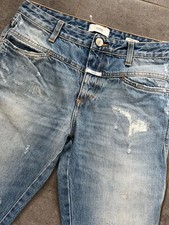 CLOSED CROPPED WORKER  JEANSHOSE DAMENHOSE  GR. 34 W25 BLAU TOP