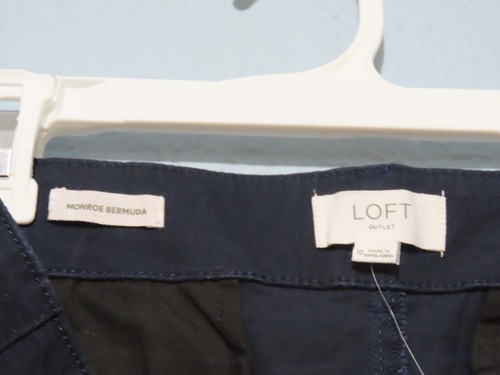 Loft Monroe Bermuda Women's 10 Midrise Shorts w/Pockets Dark Blue NWT - Picture 6 of 8