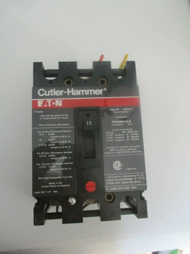 CUTLER-HAMMER EATON Circuit Breaker FS3400 15A 480VAC E11713