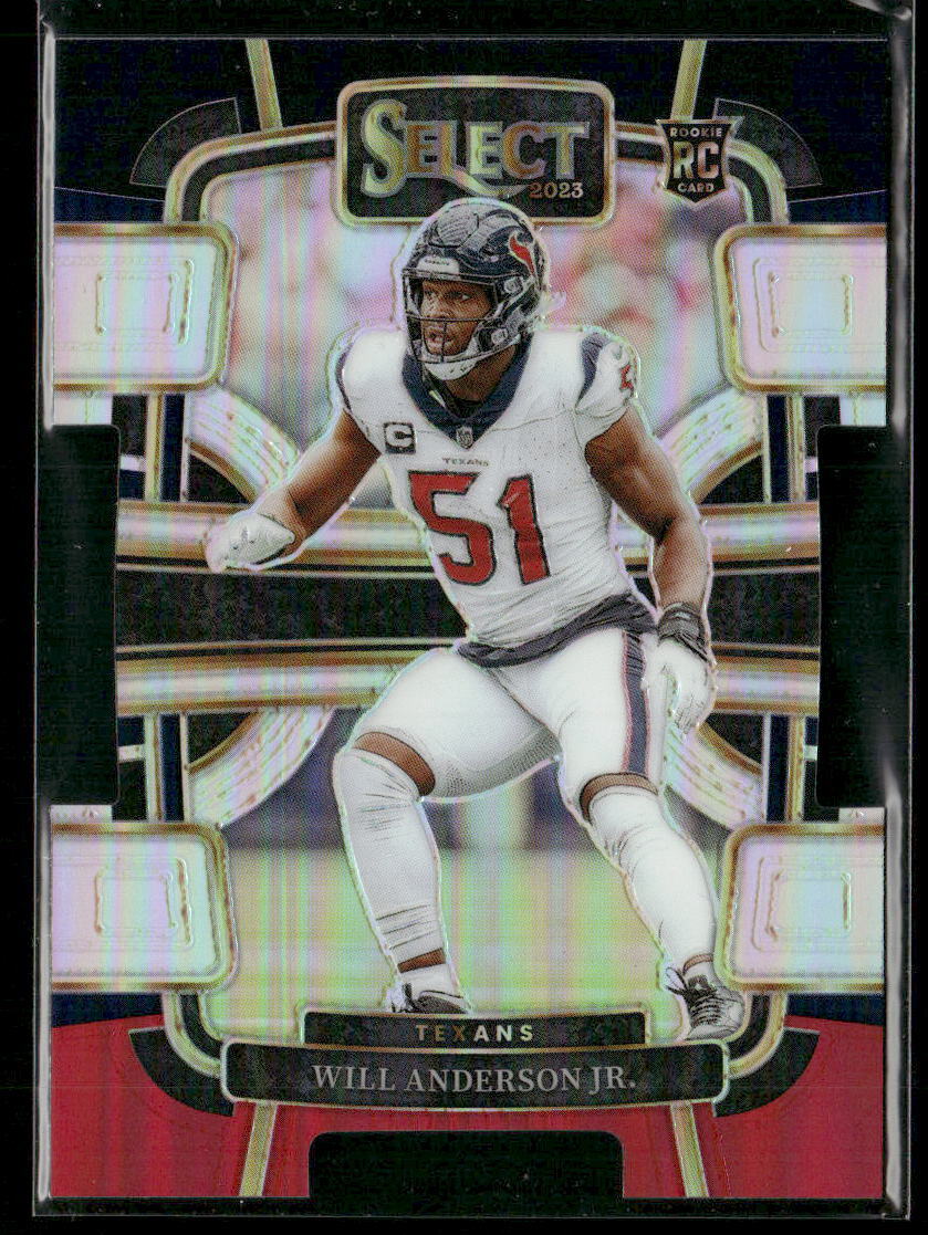 2023 Panini Select #40 Will Anderson Jr. Black and Red Prizms Die Cuts RC Texans
