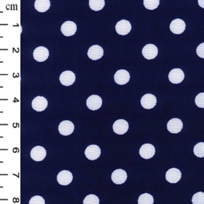 100% Cotton Fabric Navy Blue & White Spot Polka Dot Craft