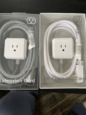 2X Vivitar  6ft Extension Cord PowerPort Cube 3 Outlets (3prong)& 2 USB Outlets