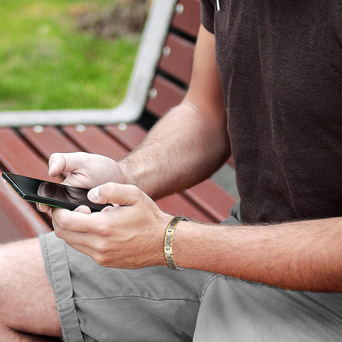 Braccialetti A Catena Magnetica In Oro Argento Uomo Gioielli Con Braccialetti In Acciaio Inossidabile Con Fascino Potente Da 5,45 € | DHgate - Foto 7