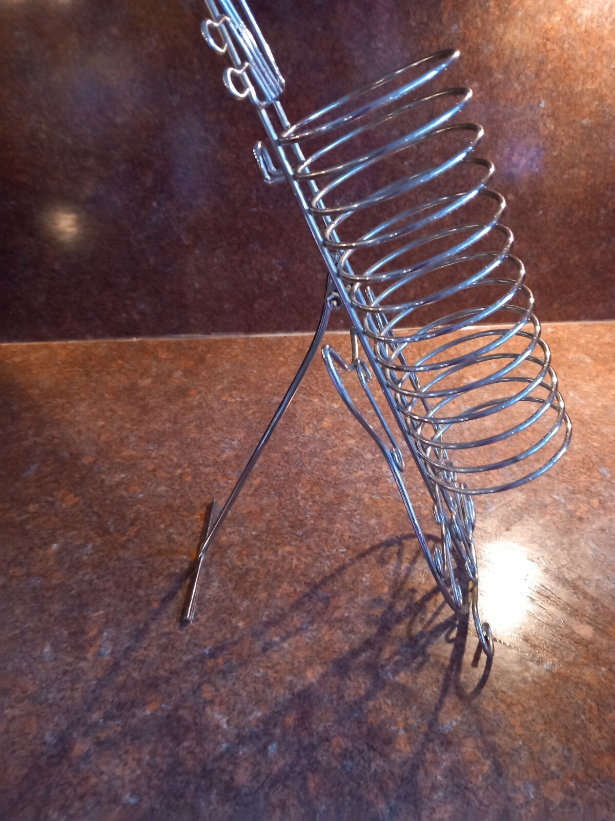 Guitar Shaped CD Rack Holder Holds 12 CD's DVDs 18" Tall Chrome Metal