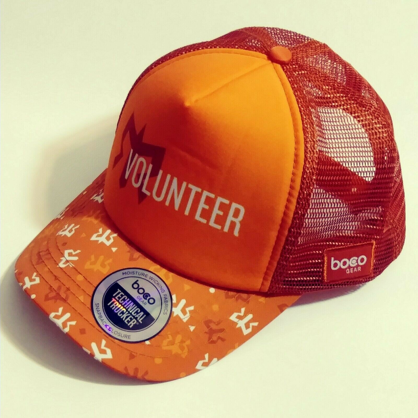 Ragnar Relay Volunteer Boco Gear Trucker Mesh Baseball Cap Hat Orange Snapback eBay