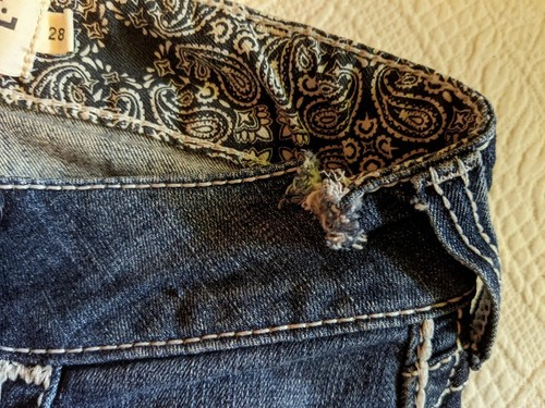 Ariat REAL Denim Low Rise Boot Cut Western Jeans Women 28S Distressed - Picture 6 of 11