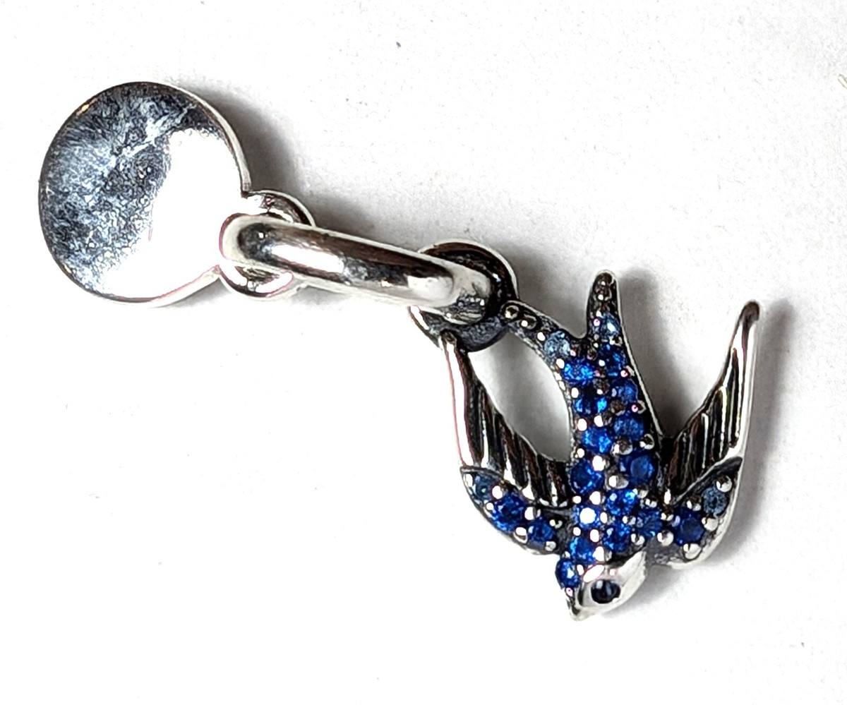 Authentic Pandora Charm, Sparkling Swallow Double Dangle