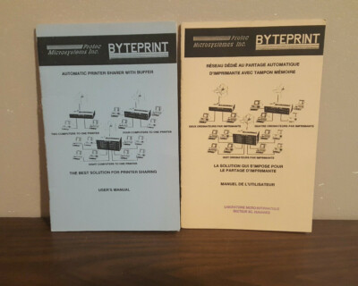 Byteprint bundle automatic printer sharer with buffer user's guide 