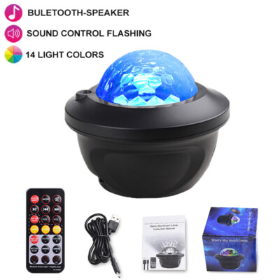 LED Star Galaxy Projector Starry Sky Night Light Built-in Bluetooth-Speaker For 