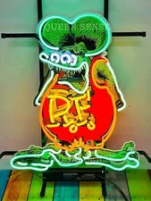 Rat Fink Rat Hot Rod RF 20"x16" Neon Sign Light Lamp With HD Vivid Printing