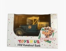 Vintage Toys  R  Us Geoffrey 1918 Runabout Bank Diecast NEW in Box 1993 Collectibl