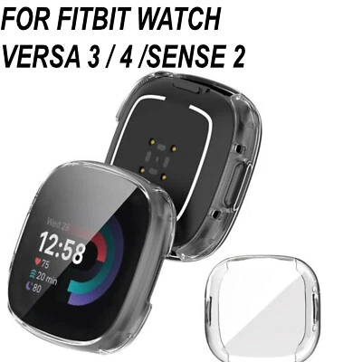 ALFA ACCESSORIES For Fitbit Versa 3 4 Fitbit Sense 2 Watch Full Cover Screen Protector TPU Case