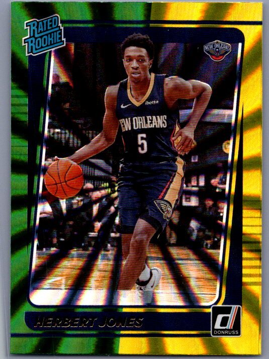 2021-22 Donruss #207 Herbert Jones Holo Green and Yellow Laser
