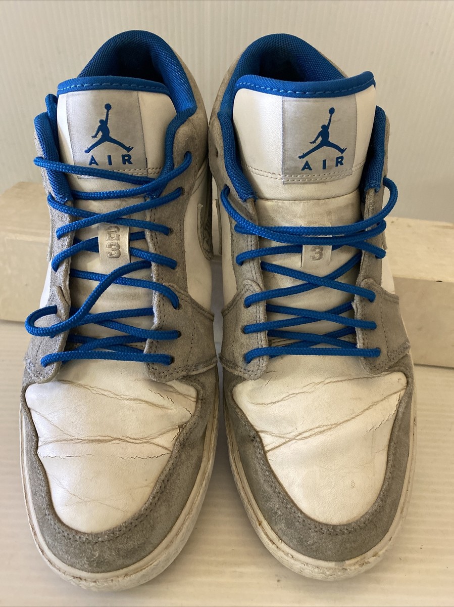 Nike Air Jordan Retro V1 481177-106 White Blue Cement Gray