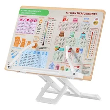 Book Stand for Reading Foldable Cookbook Stand Adjustable Book Holder Tray an...
