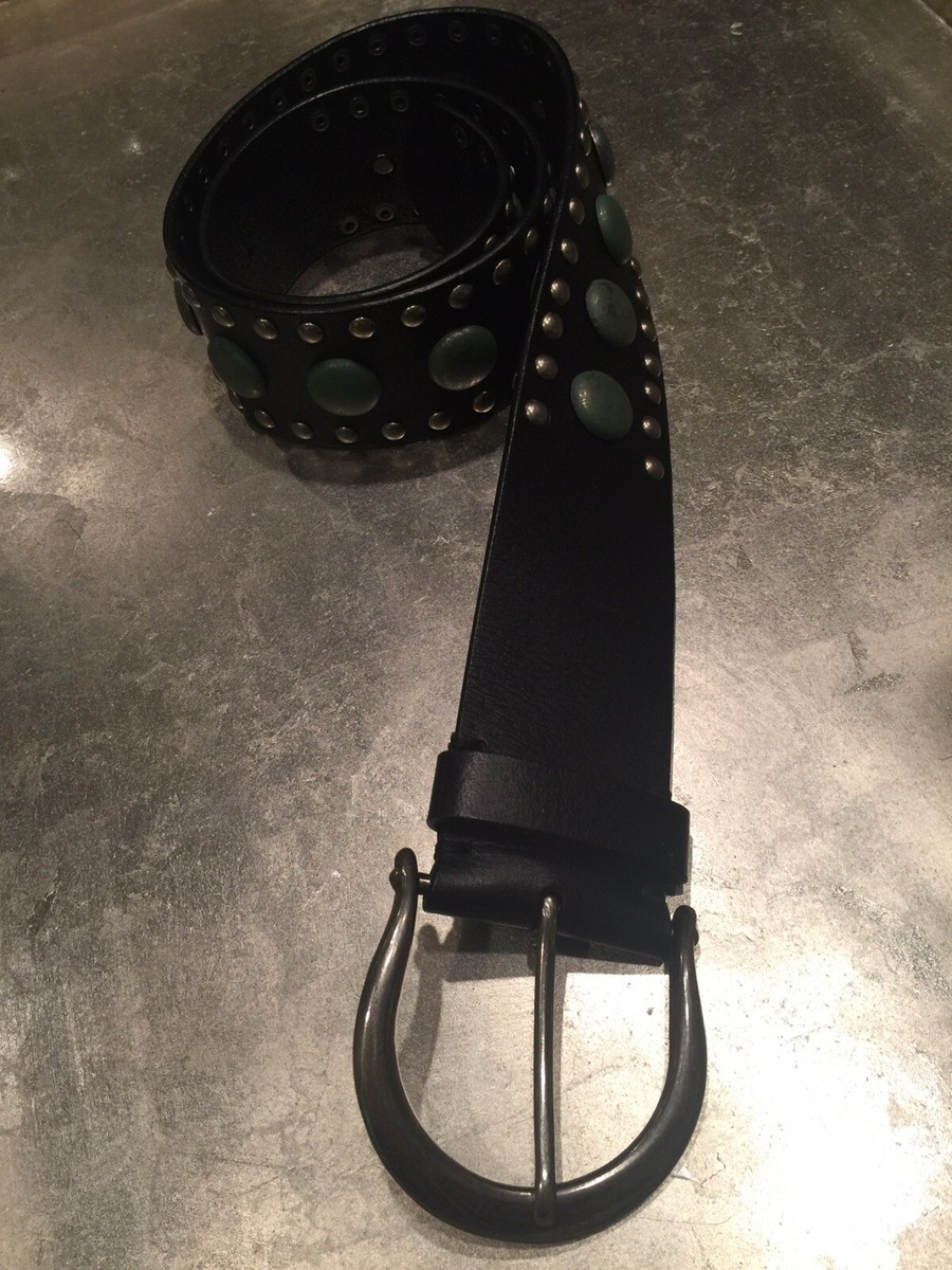 Sissy & Me Belt Medium Black Genuine Leather W Faux Pewter  display picture 3