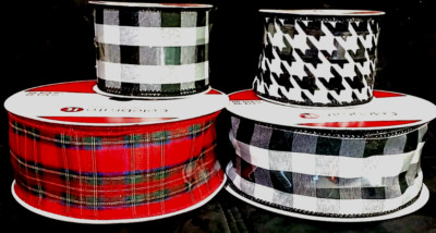 New Lot of 4 rolls of Wired Ribbon by Celebrate it, New / sealed