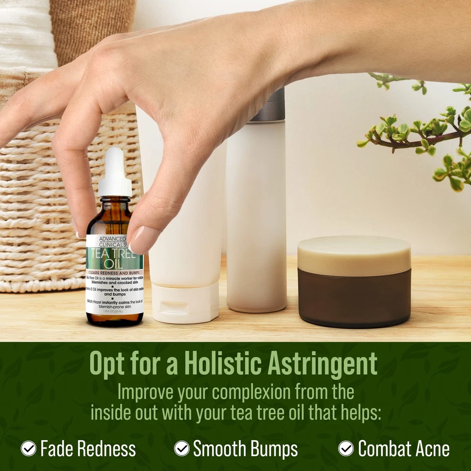 Tea Tree Oil Serum Pack of 2 Anti Acne Facial Serum for Clear Skin 1.8 Fl Oz - Image 3 of 4