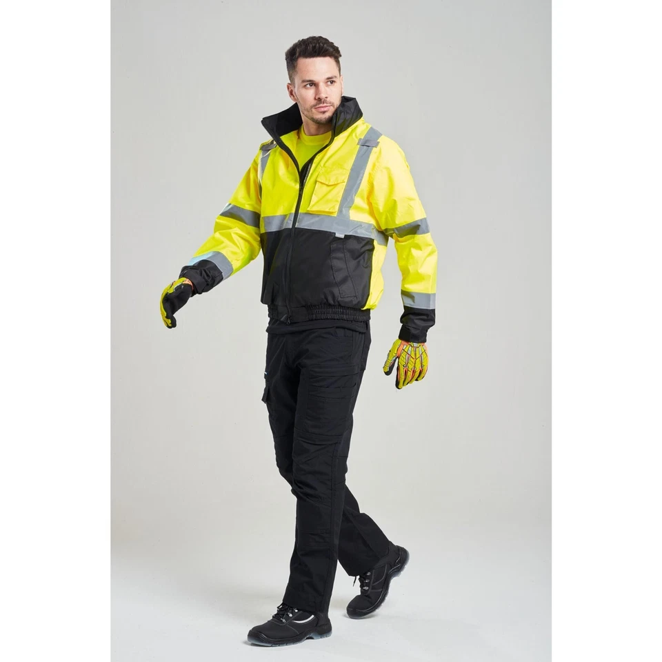 Portwest US364 Hi Vis Premium 2-in-1 Bomber Hooded Waterproof Safety Jacket ANSI - Image 4 of 4