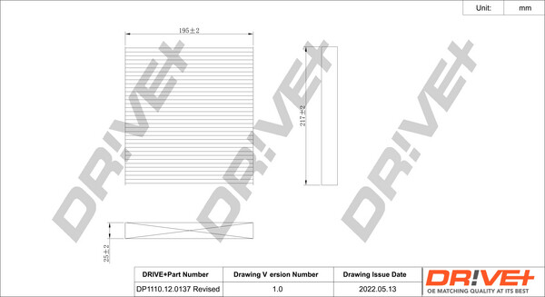 Dr!ve+ DP1110.12.0137 Filter, Innenluft FüR Chrysler, Dodge, Fiat, Jeep, Lancia-image