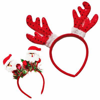 2 Stück Rentier Haarreif Set Weihnachtsmann Unisex Party TOOCOOL EM-5469