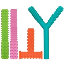 Sensory Chew Toys For Autistic Children 4 Pack Silicone Chew Tube Teething Stick
