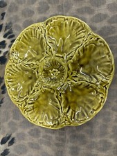 VINTAGE FRENCH MUSTARD GIEN OYSTER PLATE