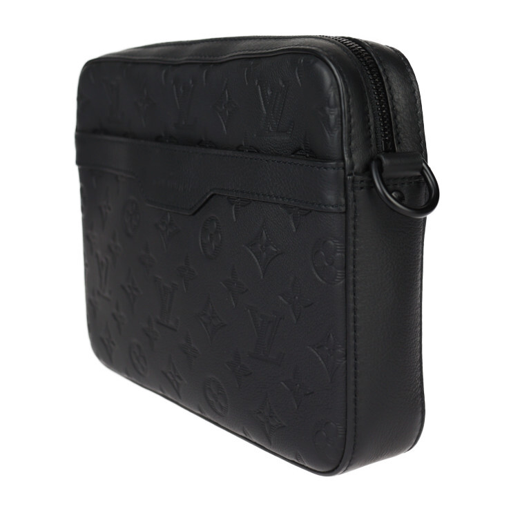 Louis Vuitton ブラックショルダーバッグ M46602 LOUIS VUITTON Shoulder Bag M46602 Trio Messenger Monogram shadow