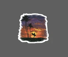 Surf Club Sticker Beach Sunset Waterproof Ocean Tropical Waves Gift NEW