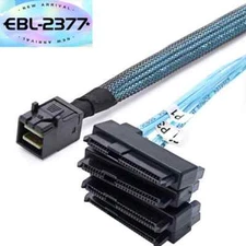 Mini-SAS HD to 4 SAS Forward Breakout Cable RAID HBA SFF-8643 to SFF-8482 HDD