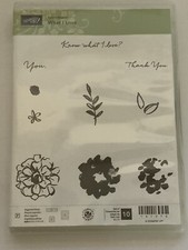 Stampin Up Stamp Set WHAT I LOVE Stamps Sets Floral Leaves Sayings Retired Stain