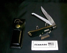 Schrade 97OT Buzz Saw Trapper & Sheath Ducks Unlimited 4-1/8" W/Care Instruction
