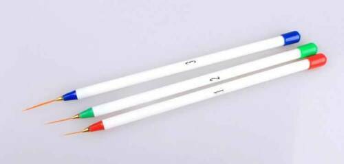 3 Stück Design Zum Selbermachen Acryl Zeichnen Malerei Streifen UV Gel Stift Nail Art Pinsel Set - Bild 3 von 5