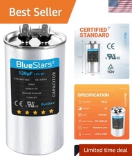 Durable BlueStars 120 uf AC Electric Capacitor - Round, 370-440V, 5% Tolerance
