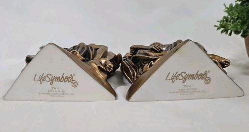 Statua vintage 1999 simboli di vita dipinti a mano Maria che tiene Gesù figure Pietà *LEGGI - Foto 9 di 13