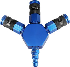 3-Way Air Manifold, Air Hose Splitter with Aluminum 3 Universal Quick Connect Co