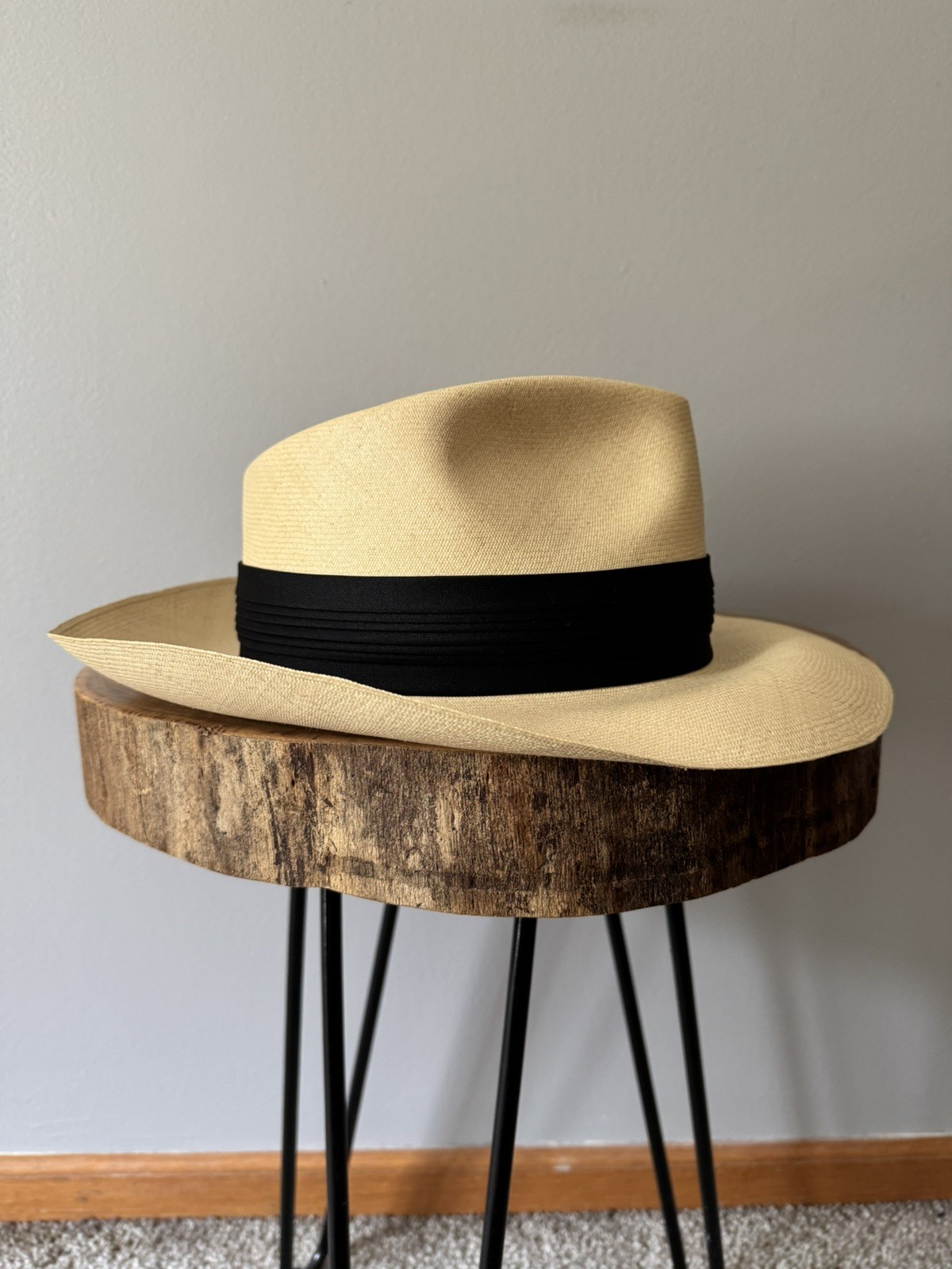 SALE!!! Vintage Montecristi Panama Straw Hat 7 1/2 Wide Brim Super Fino Quality!