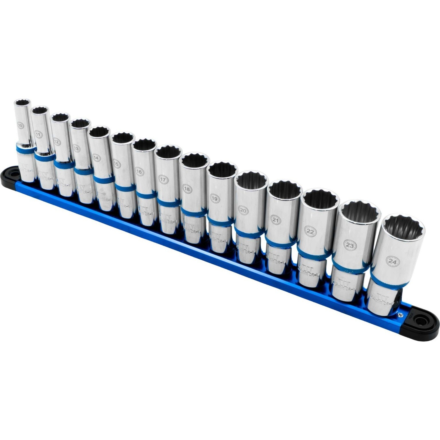 Welzh Werkzeug Deep 12 Point Socket Set Chrome 1/2""DR 15-Piece  10-24mm