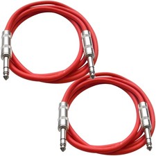 Speakers TRS Male    to TRS Male    Patch Cable, 6 Foot Balanced Cord, Pack o...