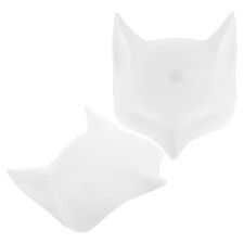 2 pièces masque de renard non peint masque en plastique vierge pour bricolage