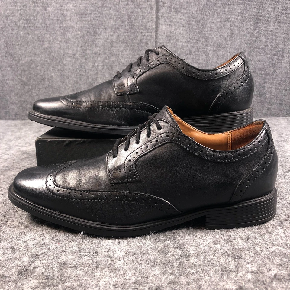 Clarks Collection Men’s Dress Shoes Black 7M Leather Oxford Comfort Classic - Image 3 of 4