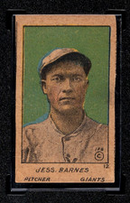1920 W516-1 Jesse Barnes #12 SGC 3.5 VG+ Hand Cut Strip Card New York Giants