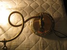 ANTIQUE SOLID BRASS GAS SWIVEL Wall Light Sconce w/ Antique  GLASS SHADE Wired — photo 4