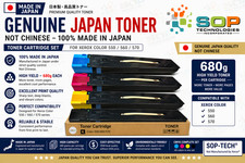 4pk Japan Replacement Toner for Xerox Color 550 570 Digital 6th Gen. CMYK